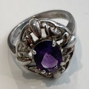 Sterling silver amethyst ring #gothjewellery
